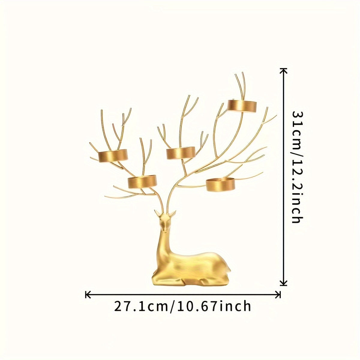 L&B® Golden Reindeer Candle Holder