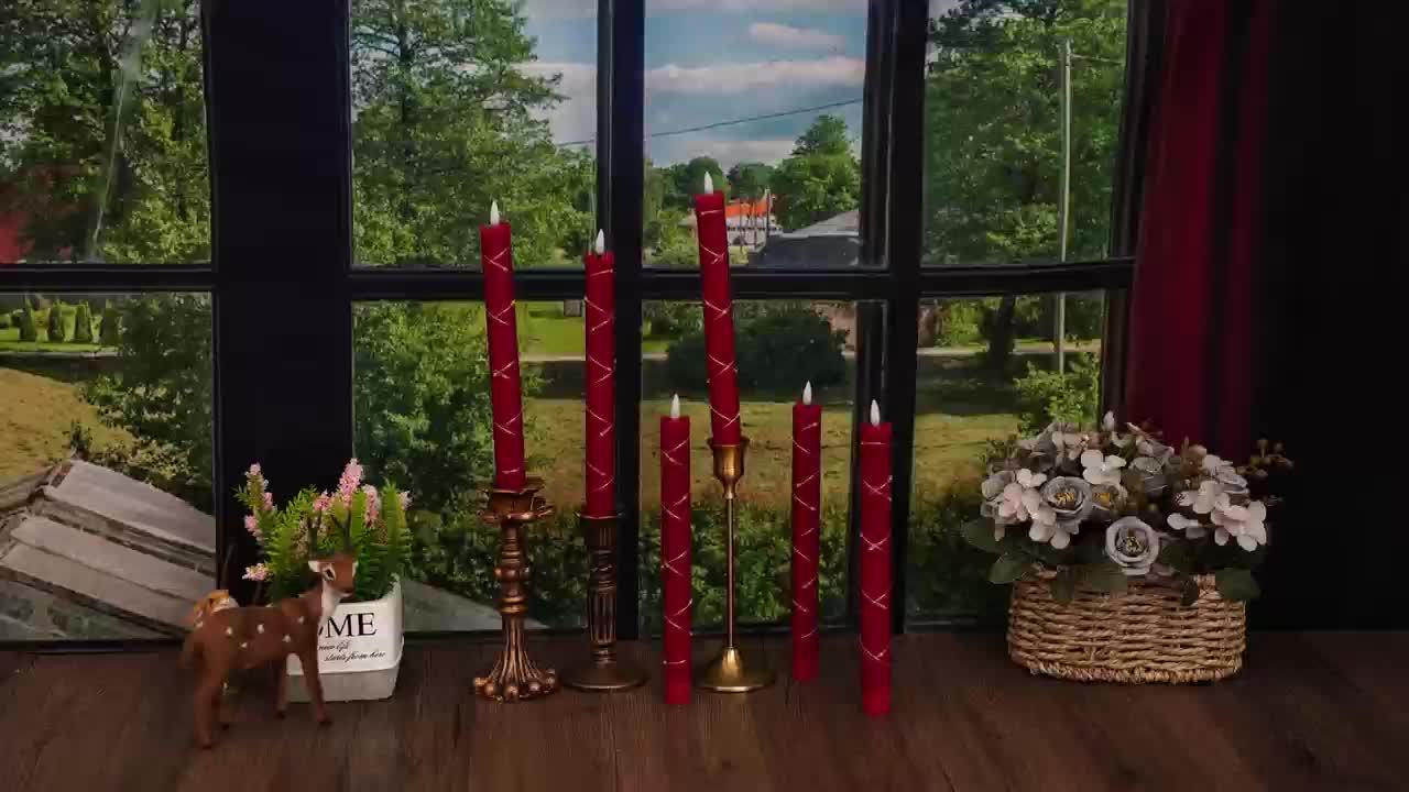 L&B® 6-Piece Flameless Wax-Effect Candle Set