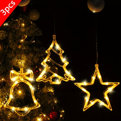 L&B® Radiant Christmas Window Light Set — Bell, Tree & Star (3pcs)