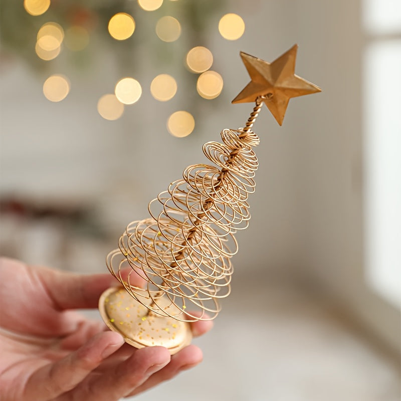 L&B® Golden Mini Christmas Trees (Set of 3)