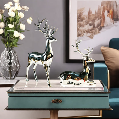 L&B® Silver-Plated Reindeer Duo