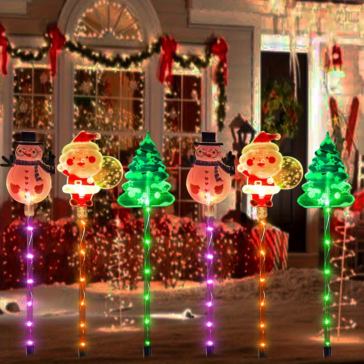 L&B® Solar Christmas Pathway Lights - 6-Piece Set