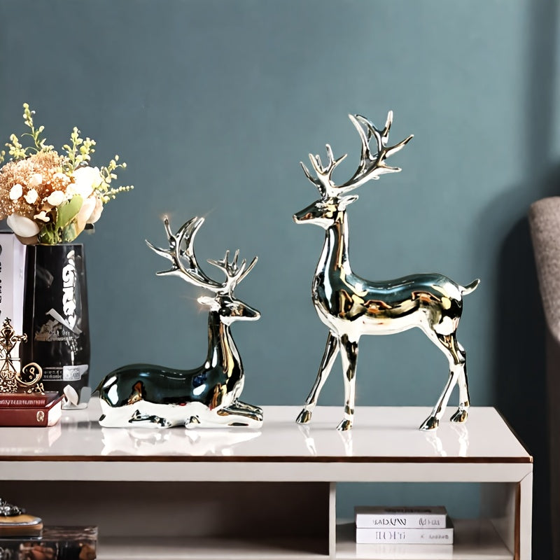 L&B® Silver-Plated Reindeer Duo