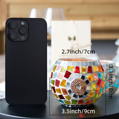 L&B® Mosaic Glass Candle Holders -  Set of 3