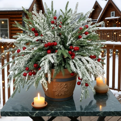 L&B® Snow-Covered Norfolk Pine Branches