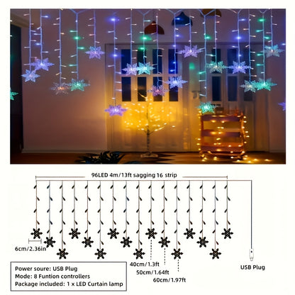 L&B® Snowflake Curtain Lights