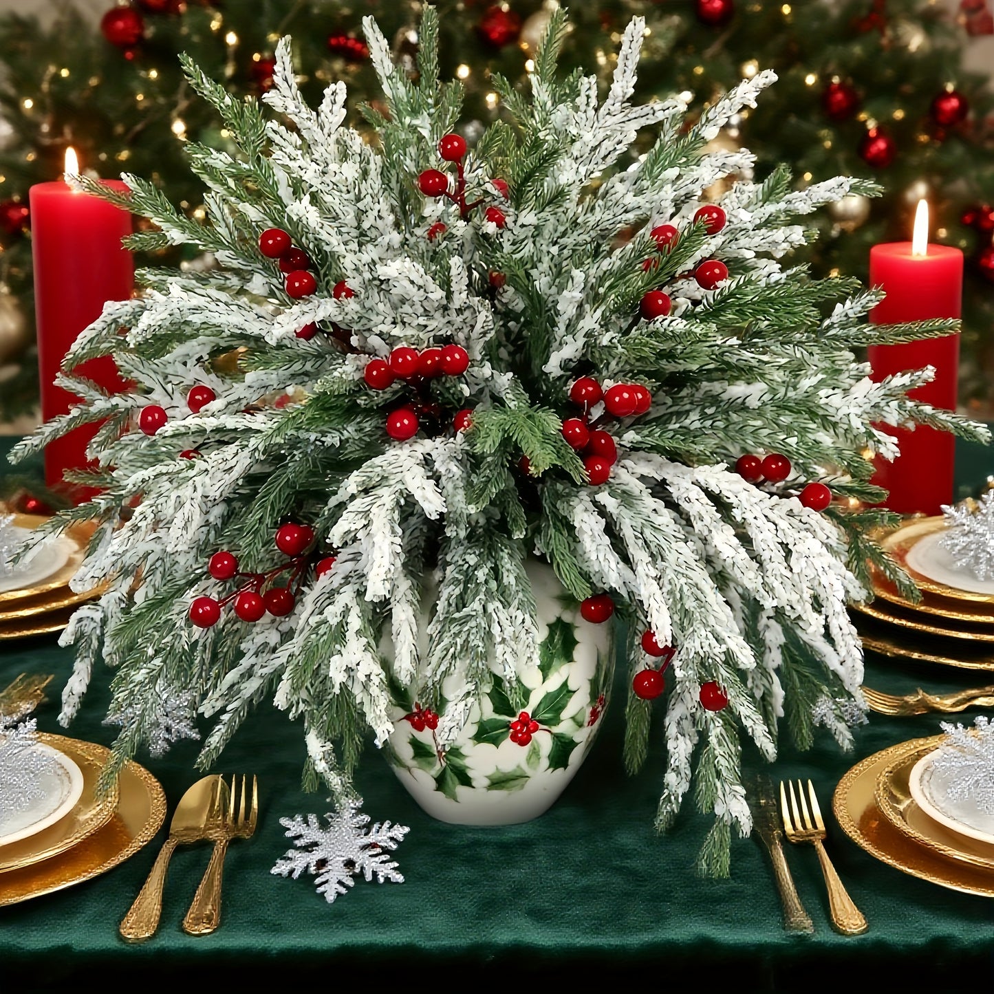 L&B® Snow-Covered Norfolk Pine Branches
