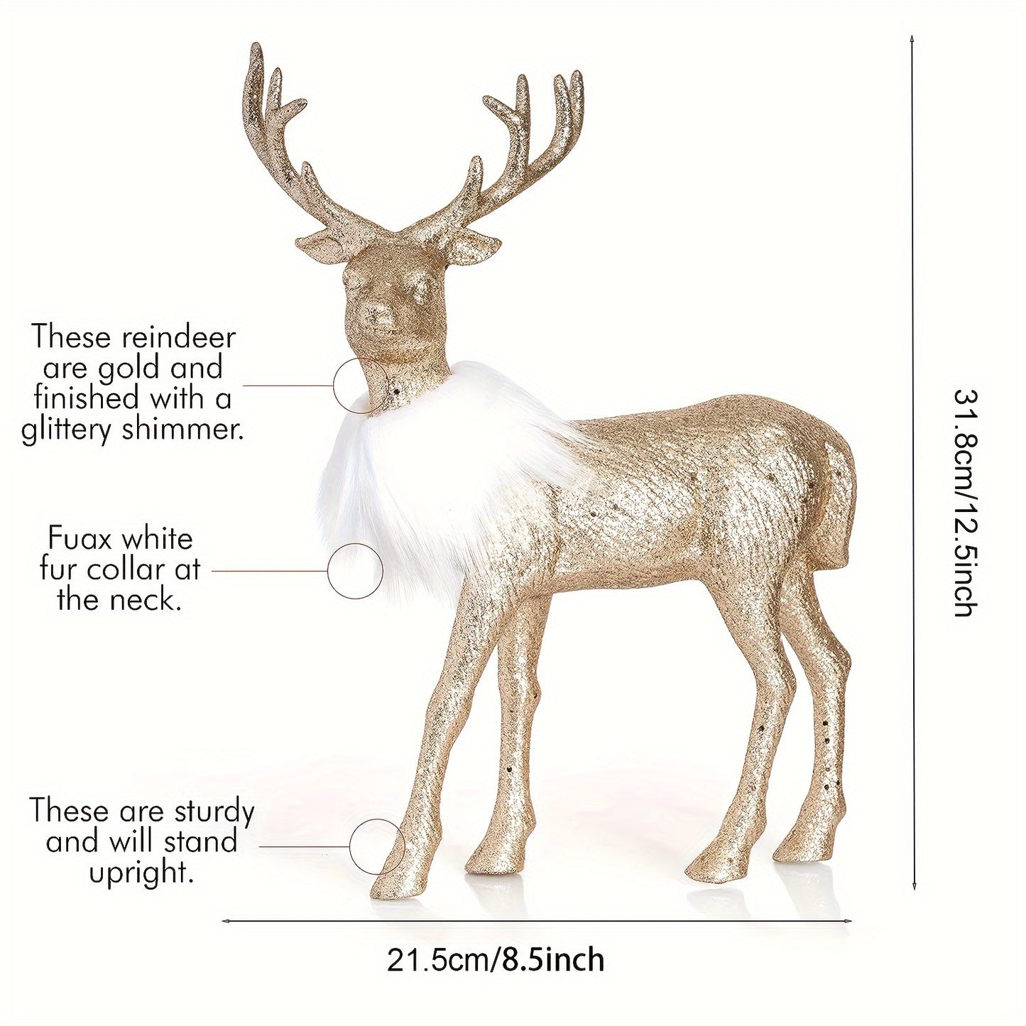L&B® Christmas Reindeer Ornament Set (2 pcs, 12-inch)