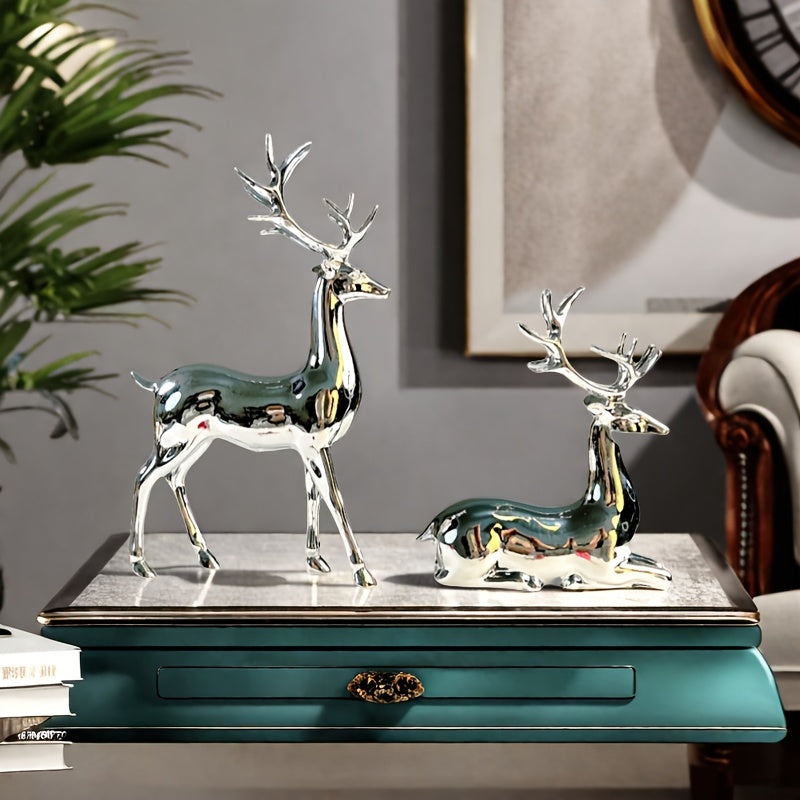 L&B® Silver-Plated Reindeer Duo