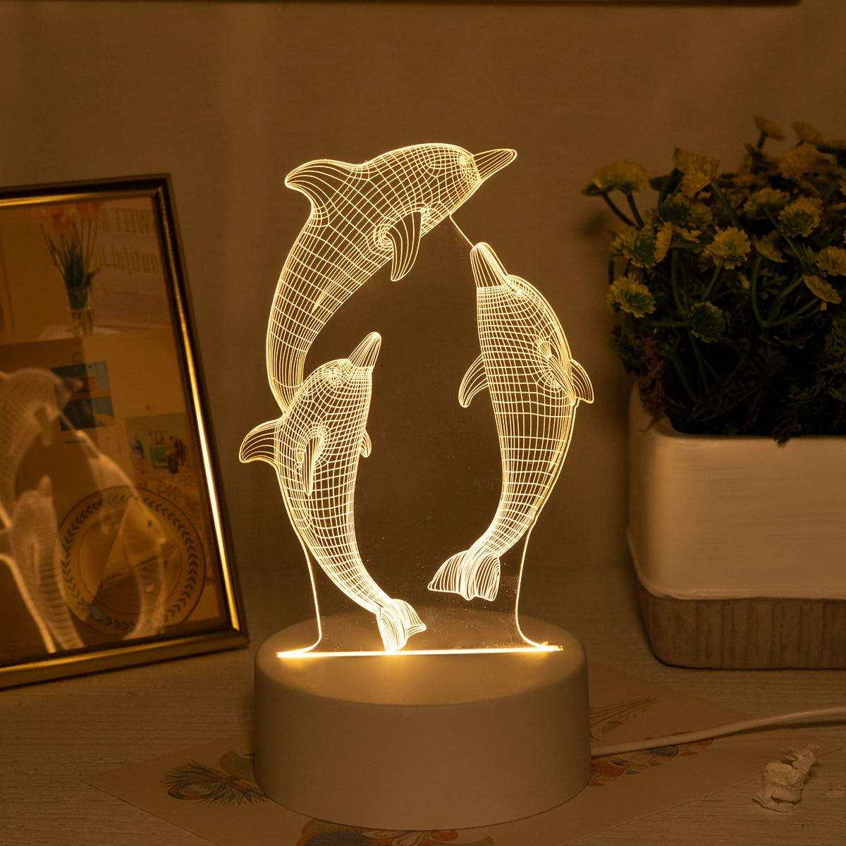 L&B® – 3D Dolphin USB Night Light