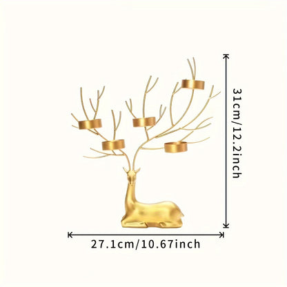 L&B® Golden Reindeer Candle Holder
