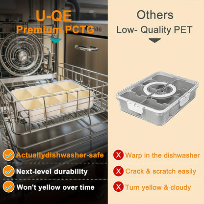 L&B® - 8-Compartment Clear Snack Container