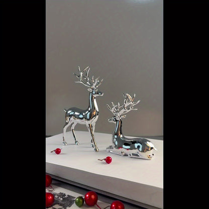 L&B® Silver-Plated Reindeer Duo