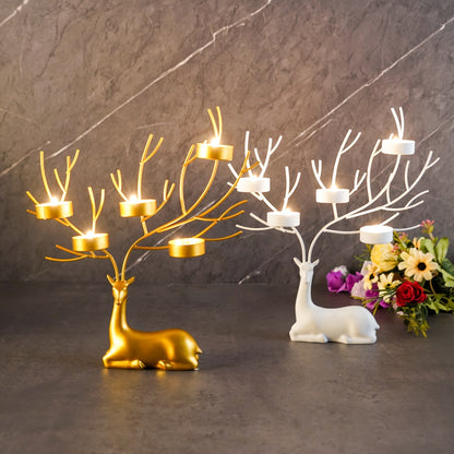 L&B® Golden Reindeer Candle Holder