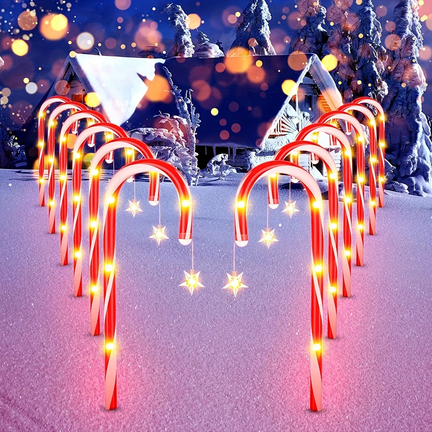 L&B® Solar Candy Cane Lights