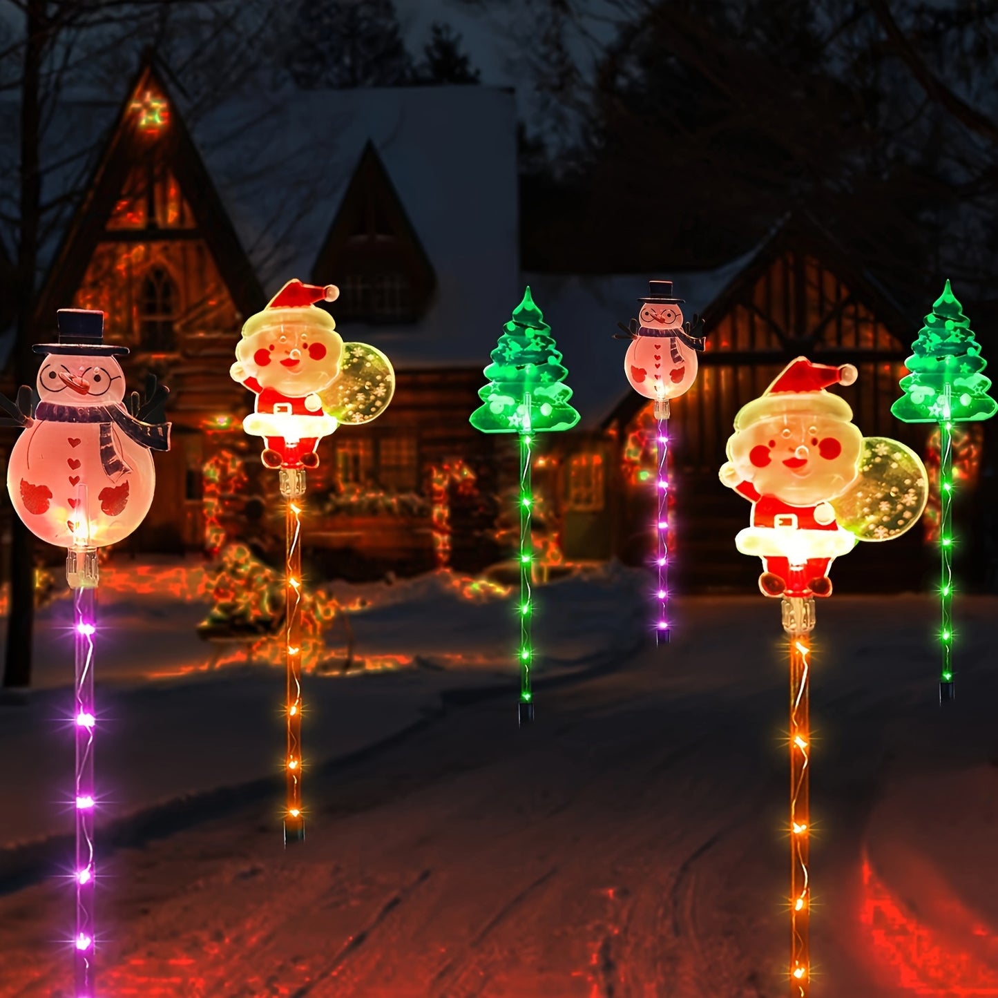 L&B® Solar Christmas Pathway Lights - 6-Piece Set