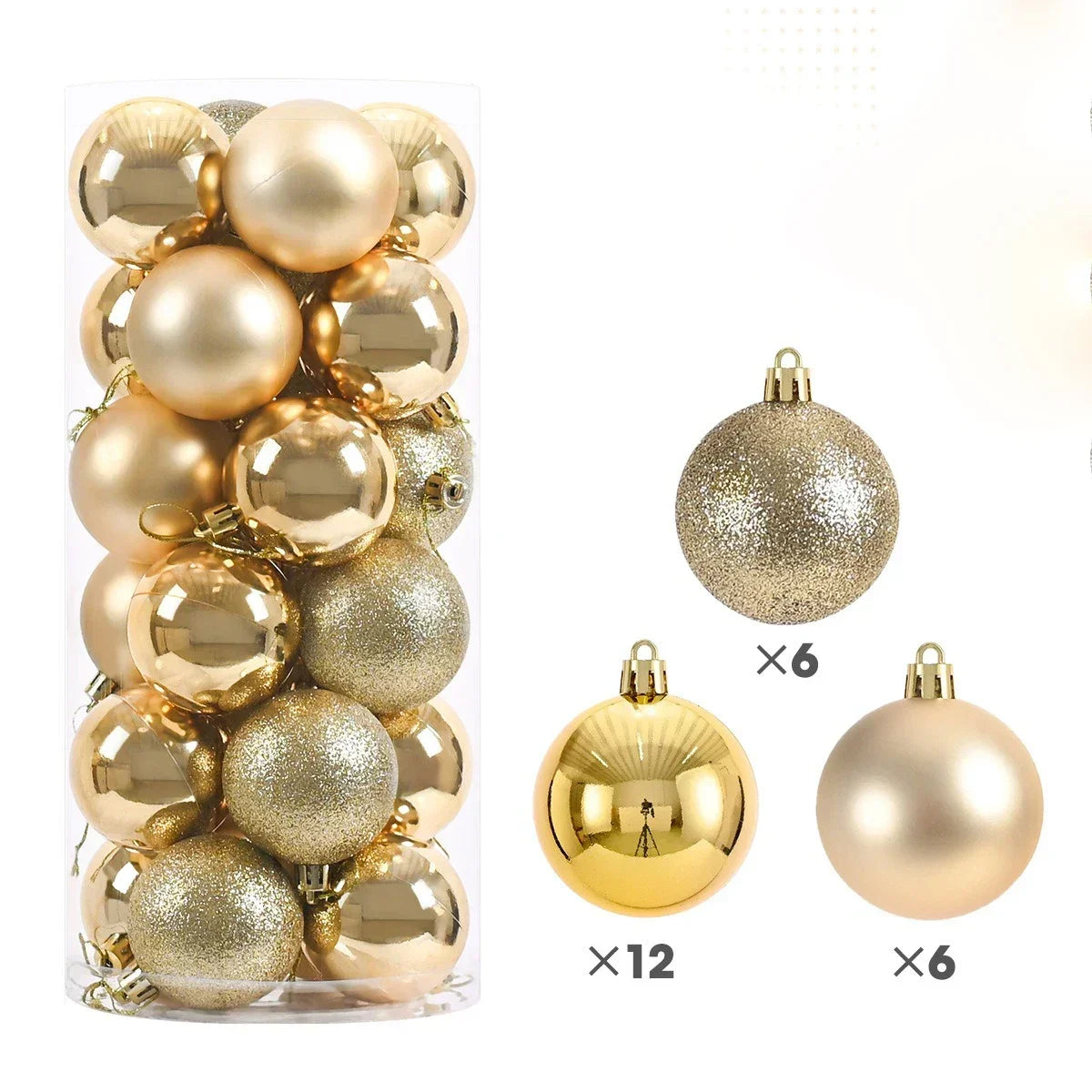 L&B® Elegant Christmas Ornaments - 24 Piece Set
