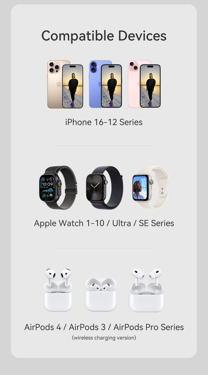 L&B® - 3-in-1 Magnetic Wireless Charger