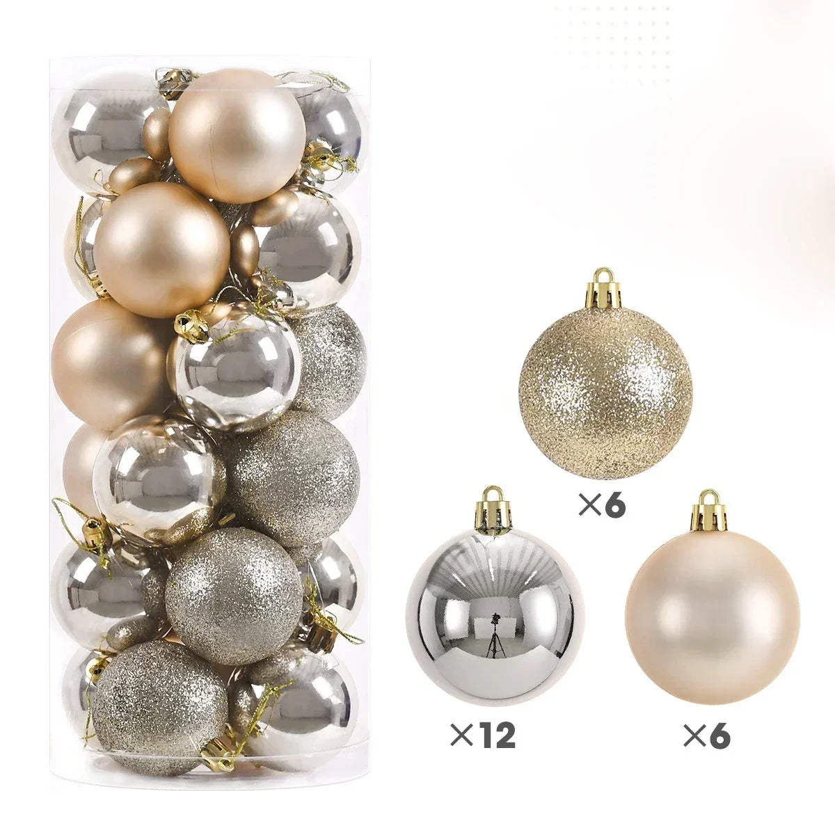 L&B® Elegant Christmas Ornaments - 24 Piece Set