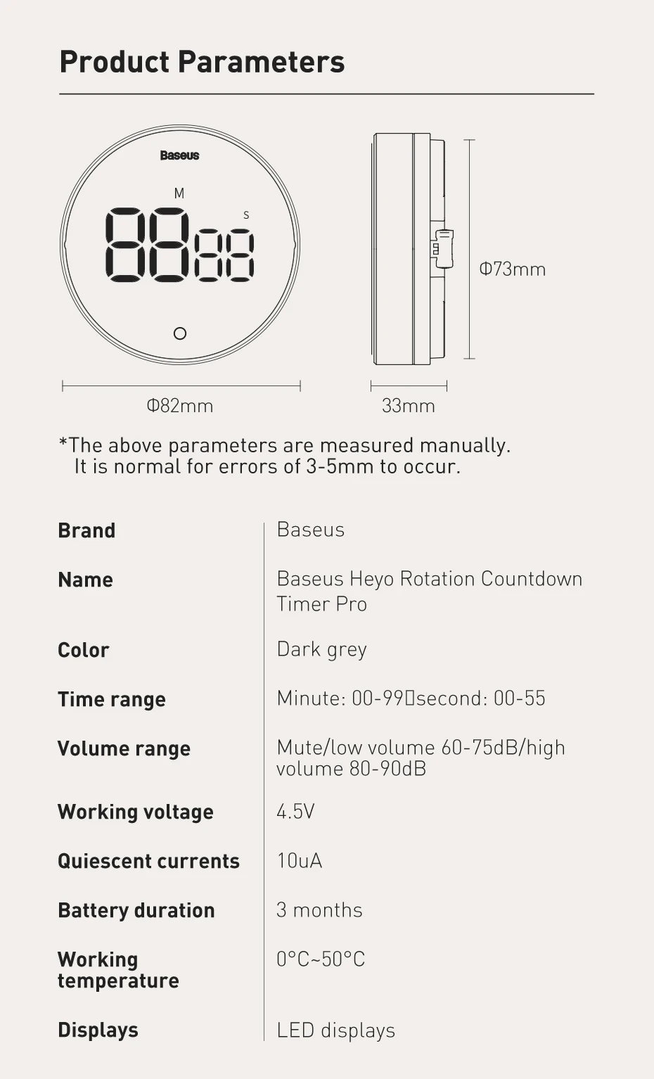 L&B® - Magnetic Digital Kitchen Timer