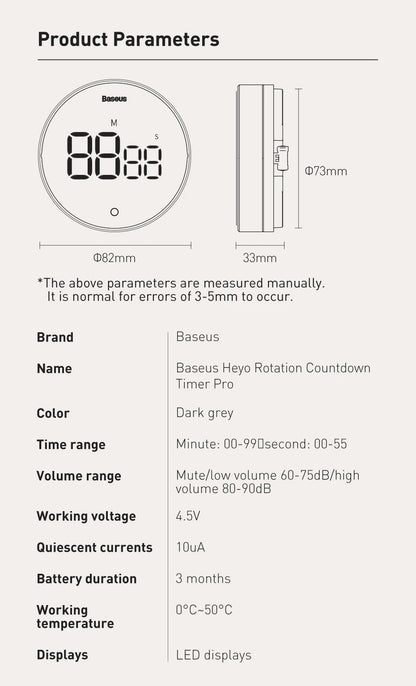 L&B® - Magnetic Digital Kitchen Timer