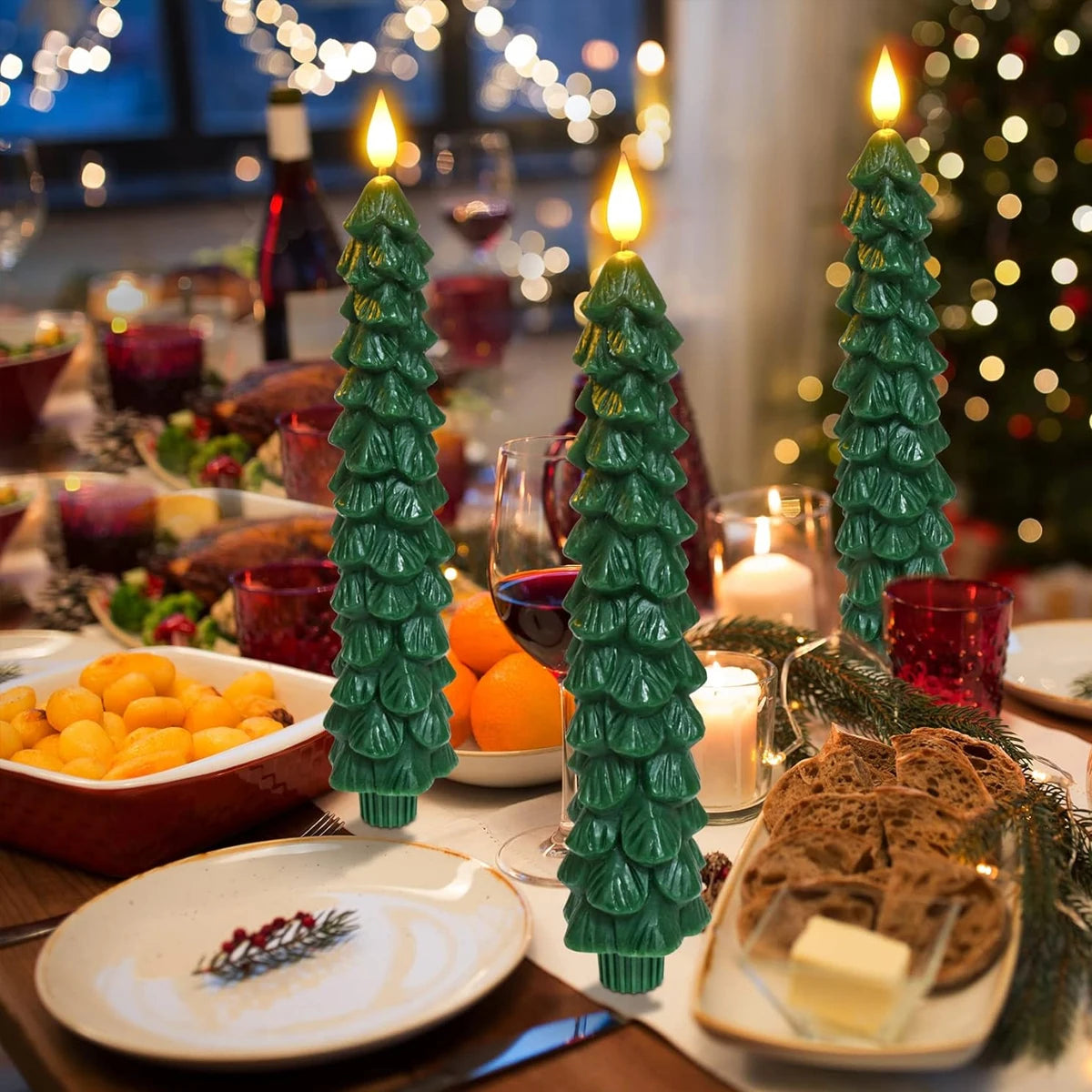 L&B® Luminary LED Paraffin Fir Candle - 3 Piece Set