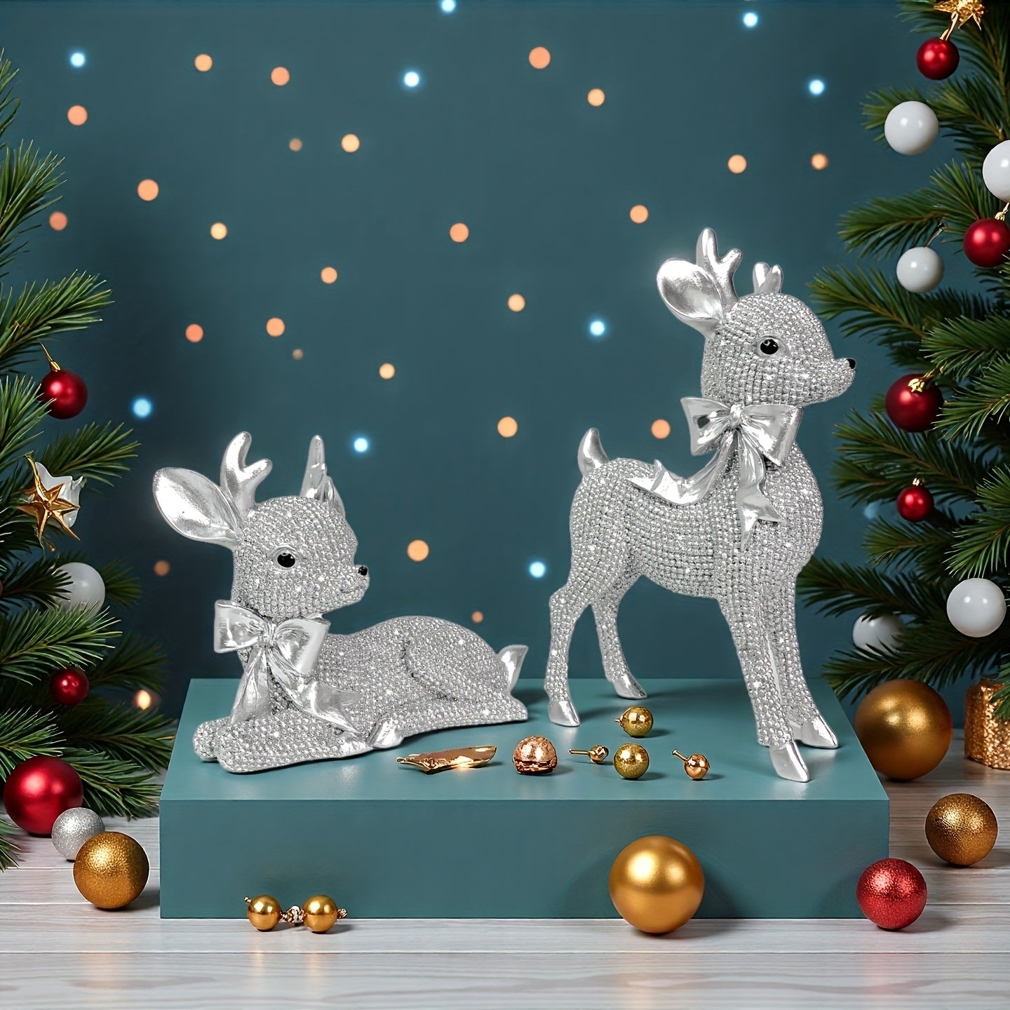 L&B® Crystal Reindeer Duo