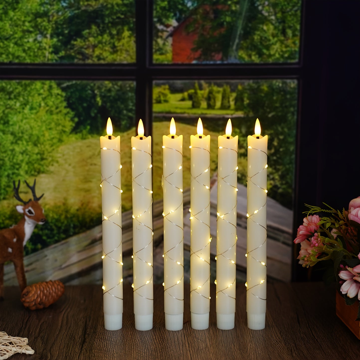 L&B® 6-Piece Flameless Wax-Effect Candle Set
