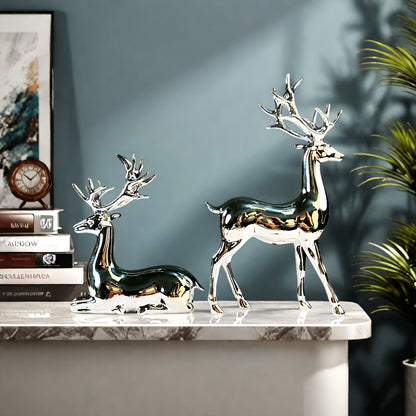 L&B® Silver-Plated Reindeer Duo