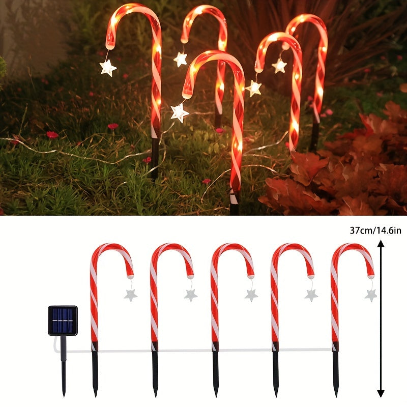 L&B® Solar Candy Cane Lights