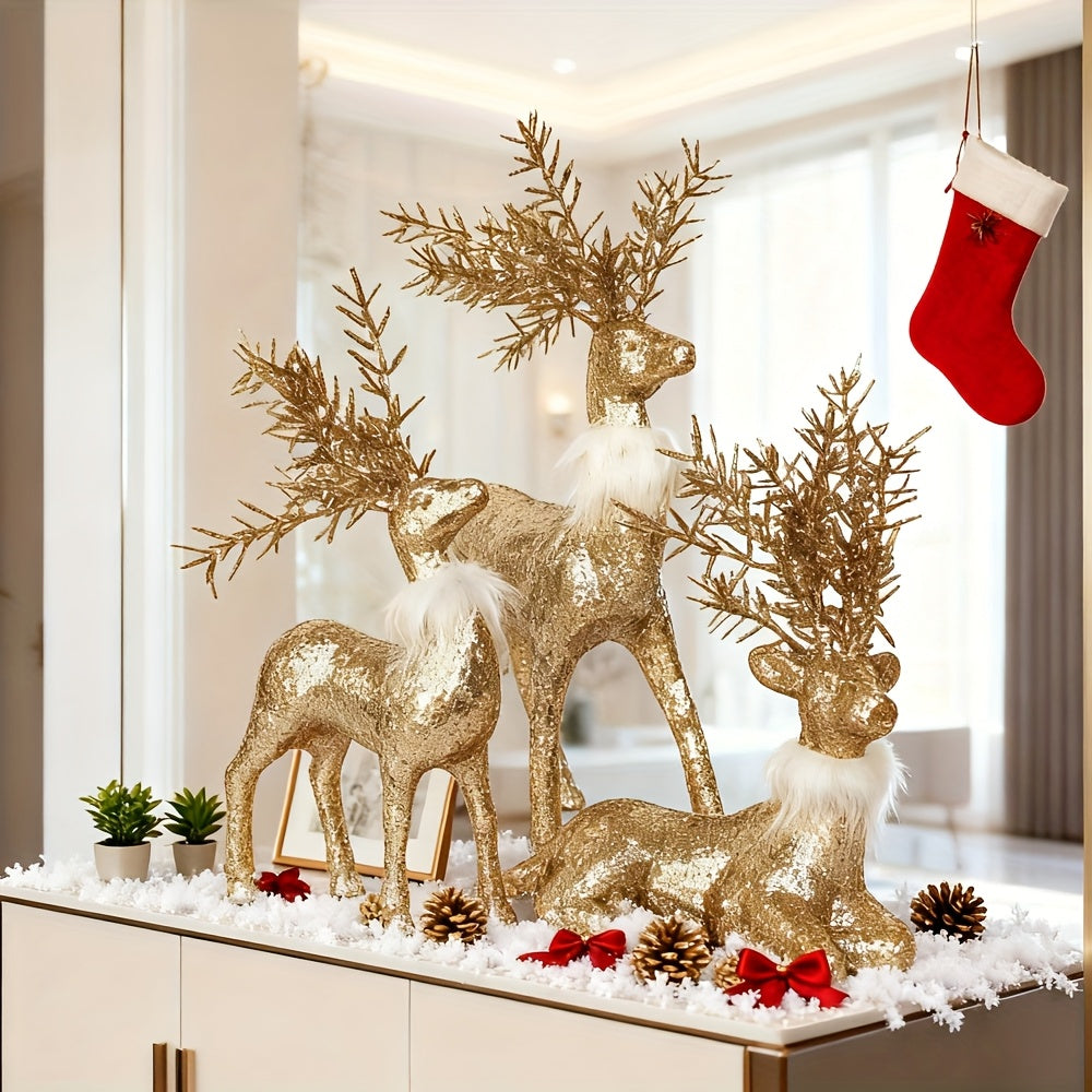 L&B® 3-Piece Golden Reindeer Set