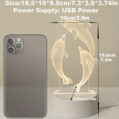 L&B® – 3D Dolphin USB Night Light