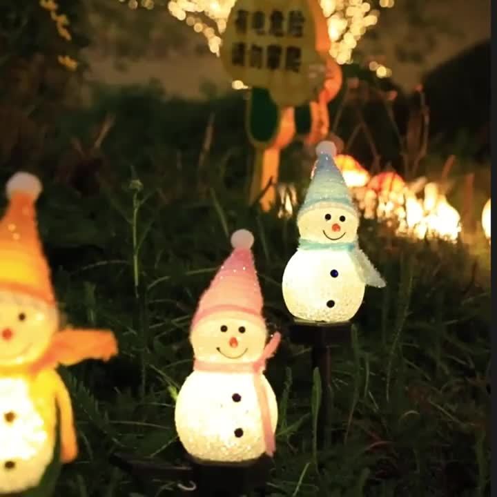 L&B® Solar Snowman Light Set