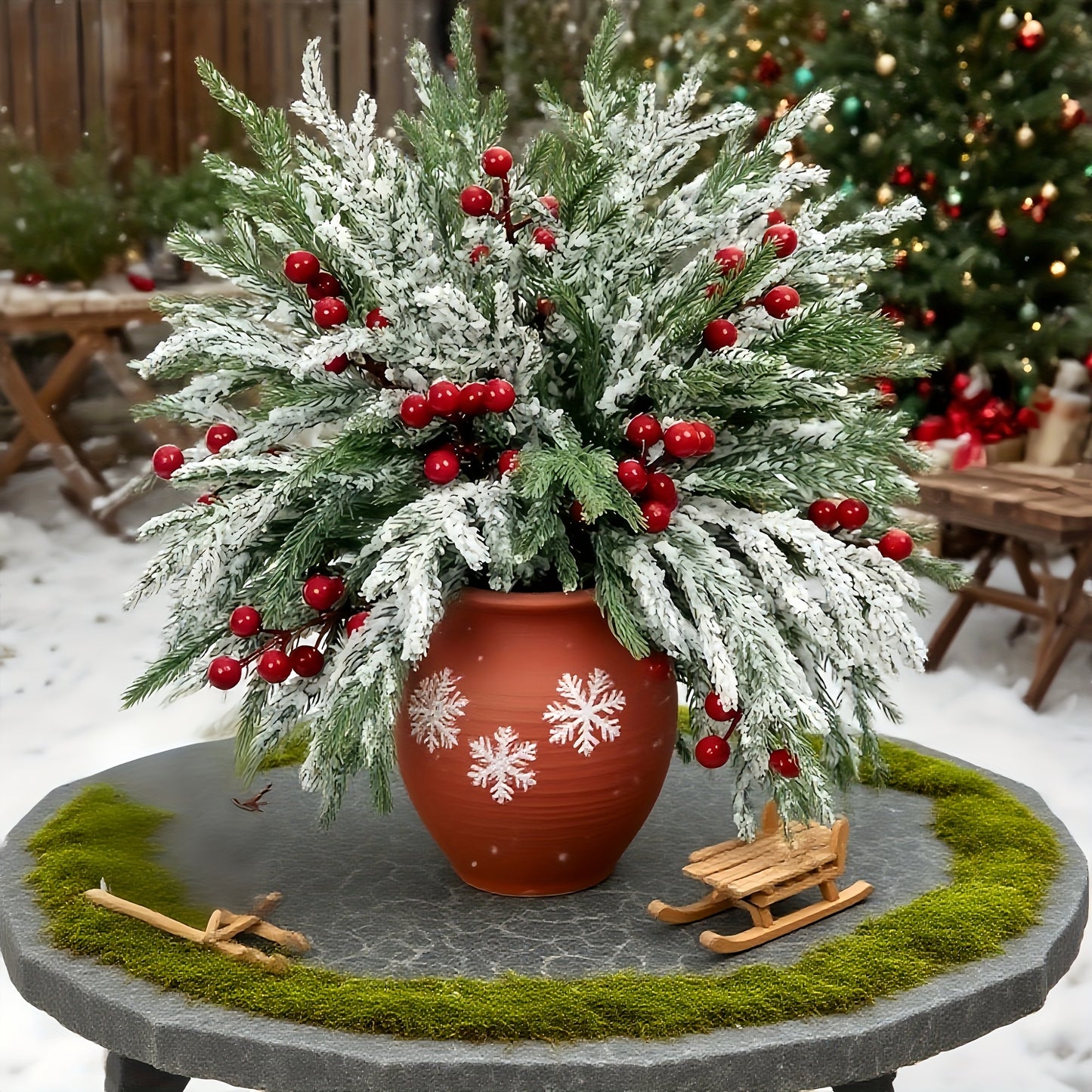 L&B® Snow-Covered Norfolk Pine Branches