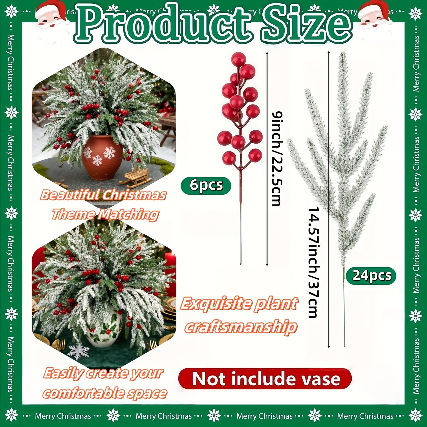L&B® Snow-Covered Norfolk Pine Branches