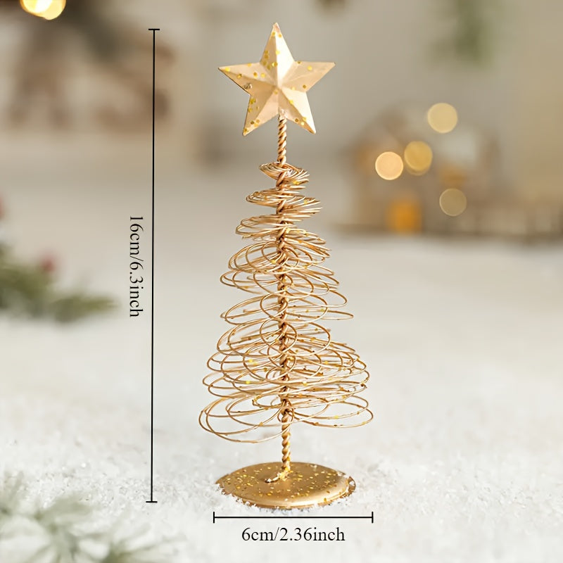 L&B® Golden Mini Christmas Trees (Set of 3)